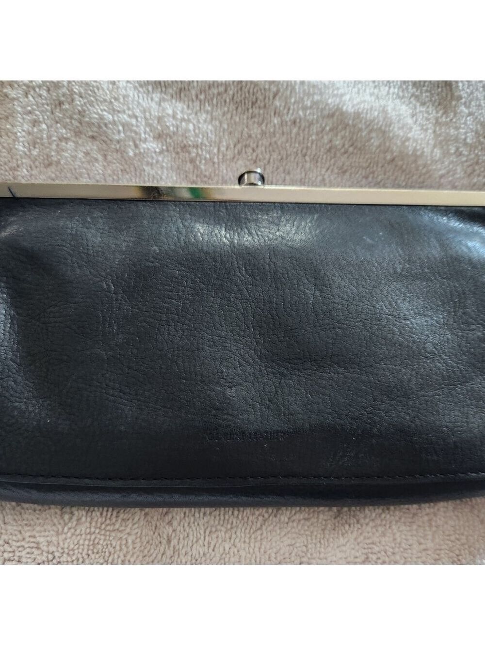 Kenneth Cole New York Black Leather Double Frame Wallet Clutch - Picture 4 of 9